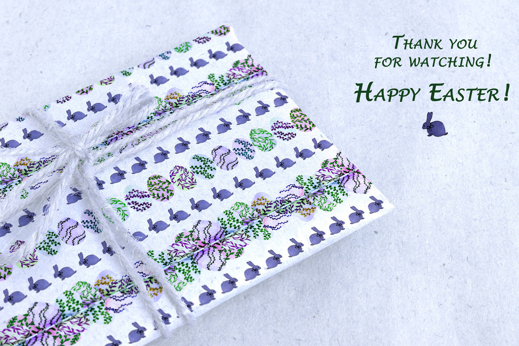 Watercolor Illustrations And Seamless Patterns With Spring Easter Mood Packing Paper Example.