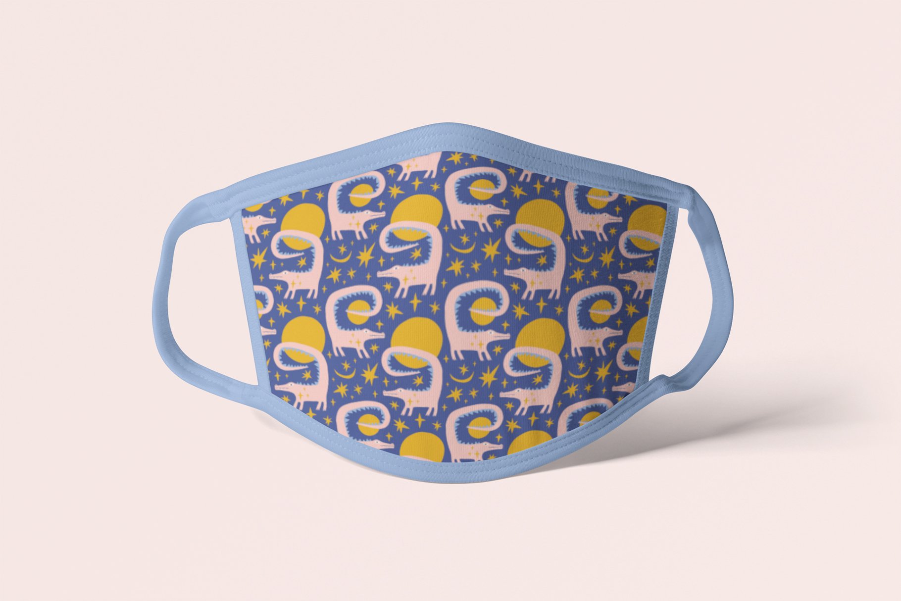 Classic Covid mask with print.