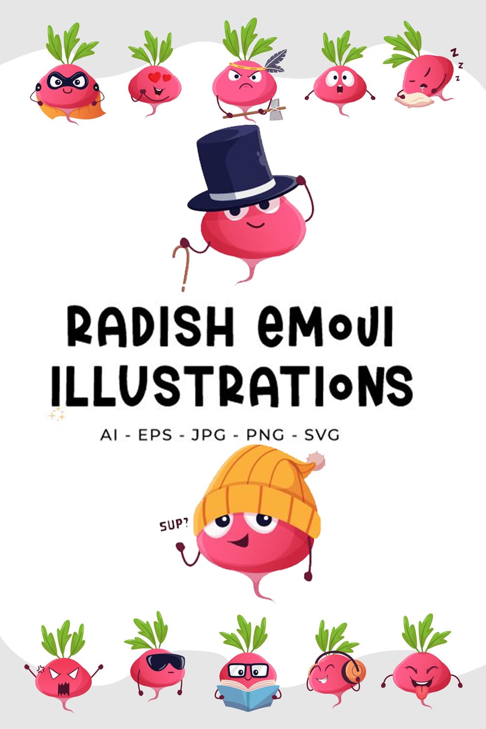 1487560 radish emoji illustrations pinterest 1000 1500