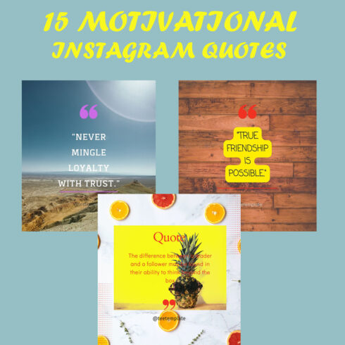 15 MOTIVATIONAL INSTAGRAM QUOTES cover image.