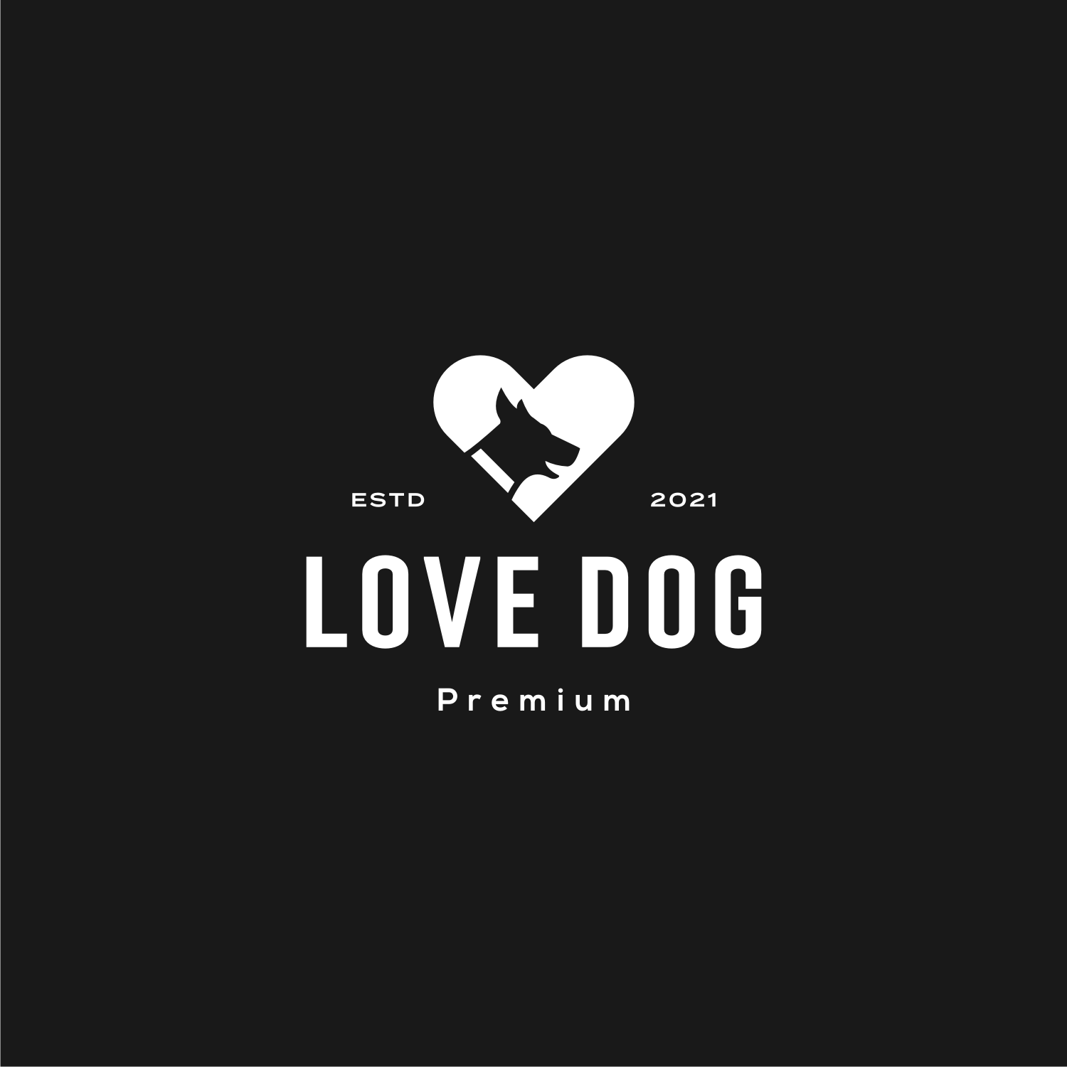 Love Dog Logo Vector Design Template preview image.