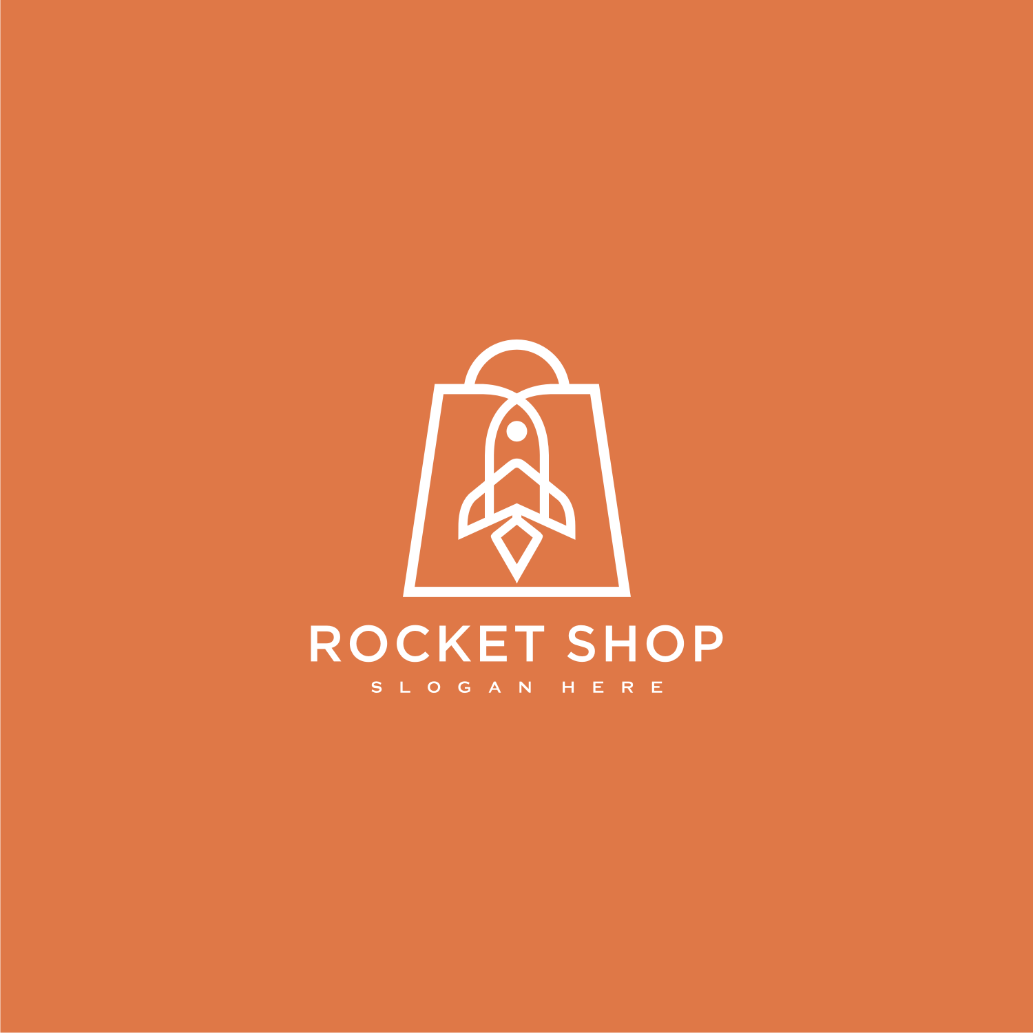 Rocket Shop Logo Design Vector