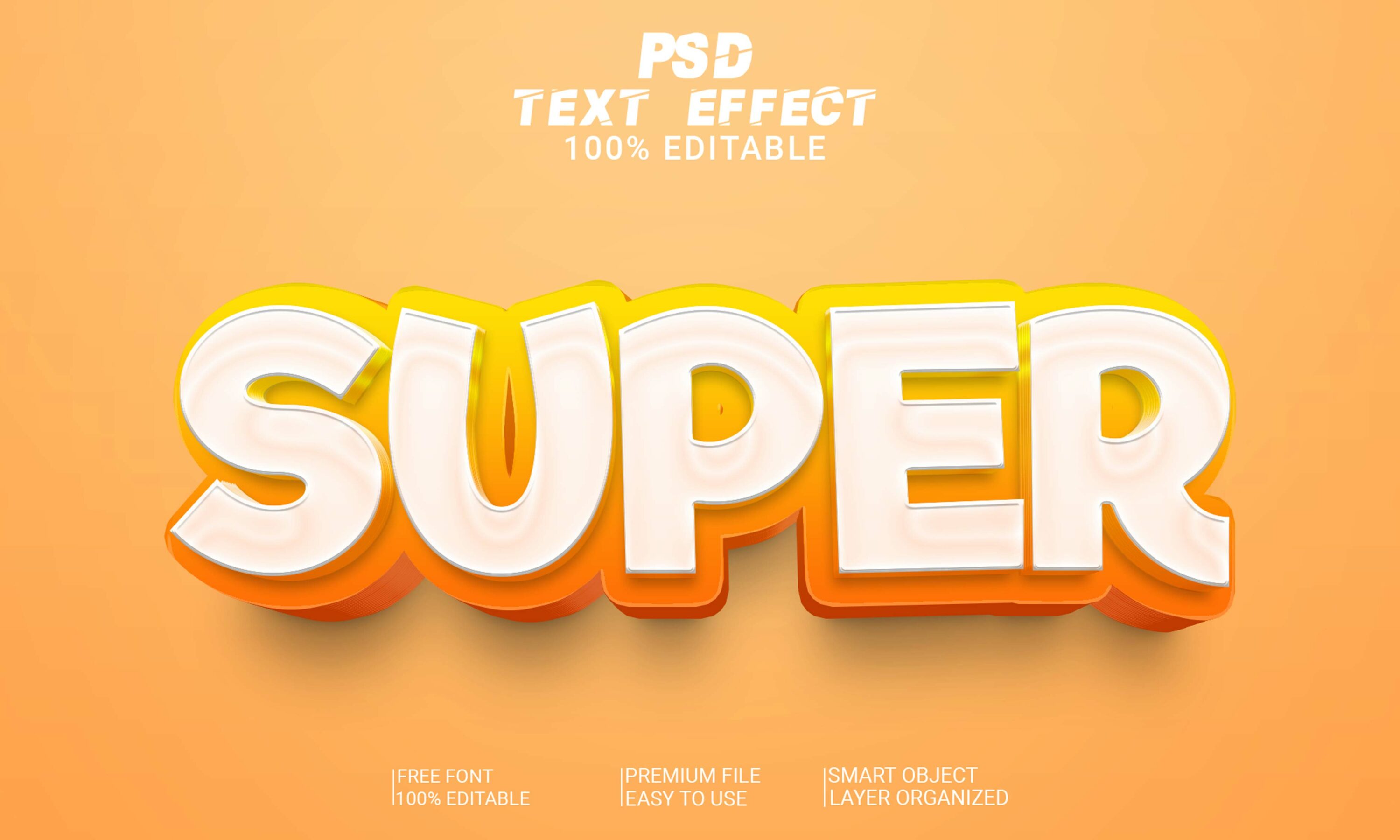 Text Style PSD File peach super text effect.