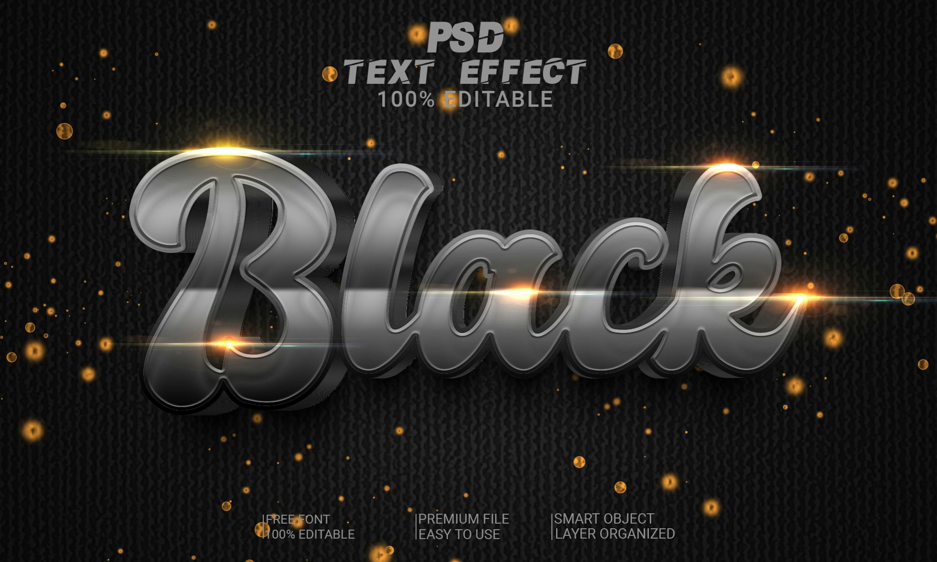 Text Style PSD File black text effect.