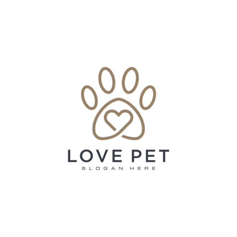 Love Pet Logo Vector Line Style cover image.