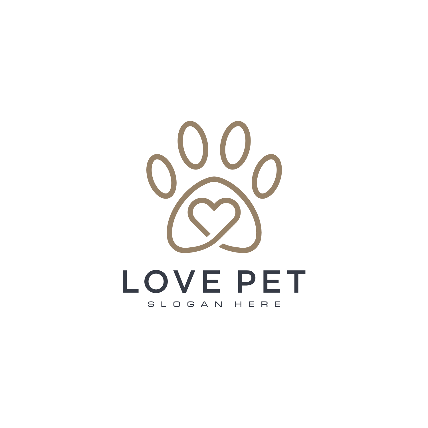 Love Pet Logo Vector Line Style cover image.