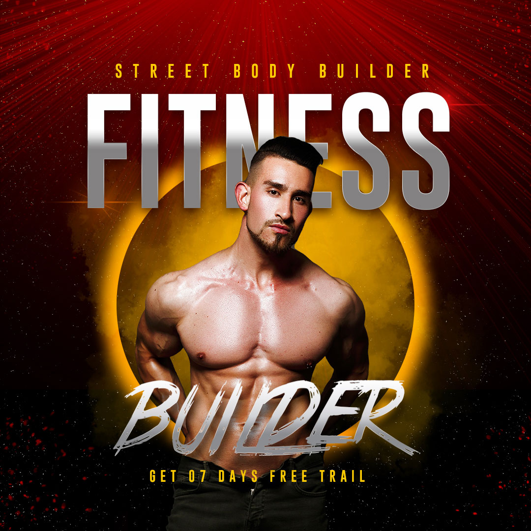Fitness Social Media Banner Bundle, fitness builder.