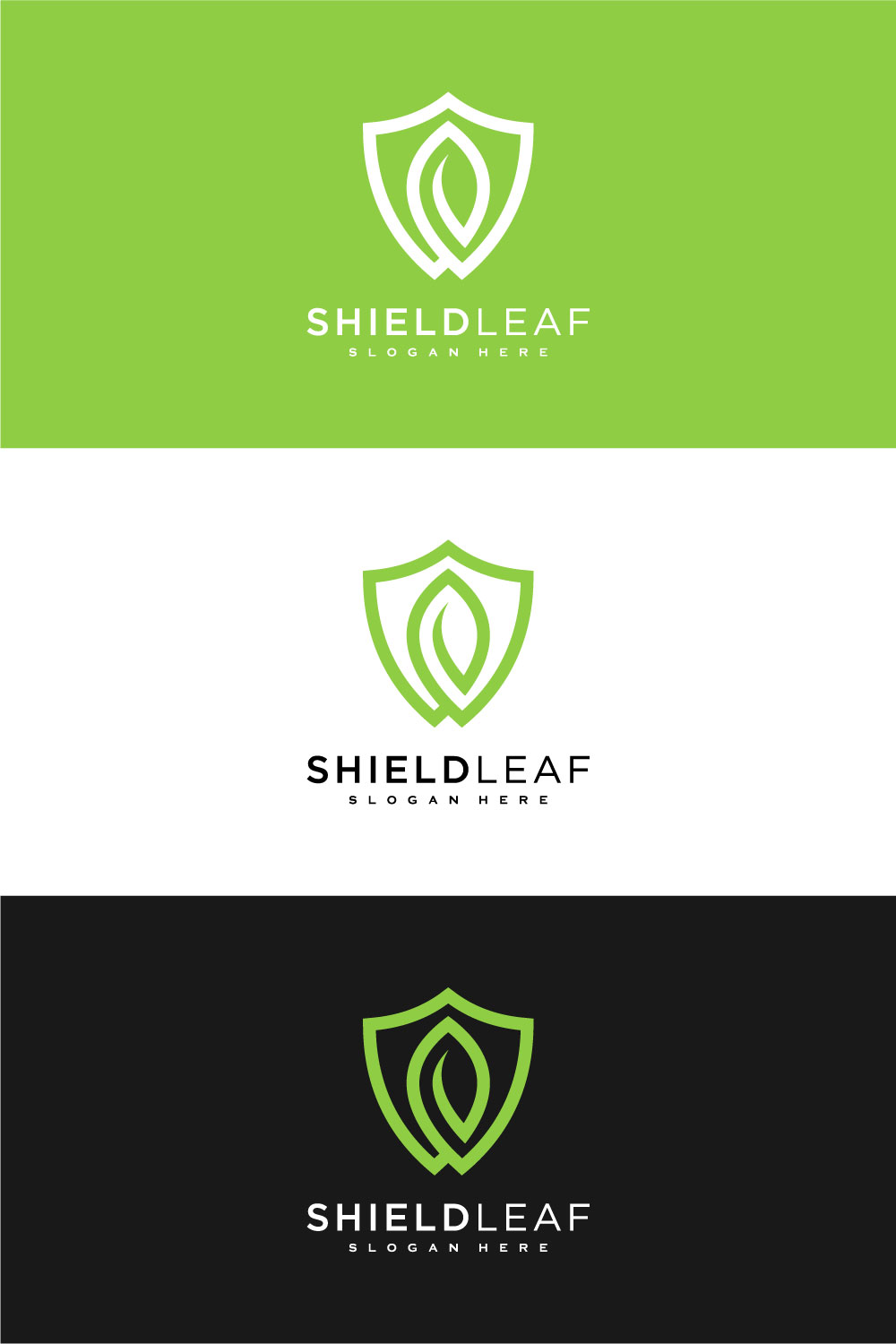 Shield Leaf Logo Vector Design pinterest.