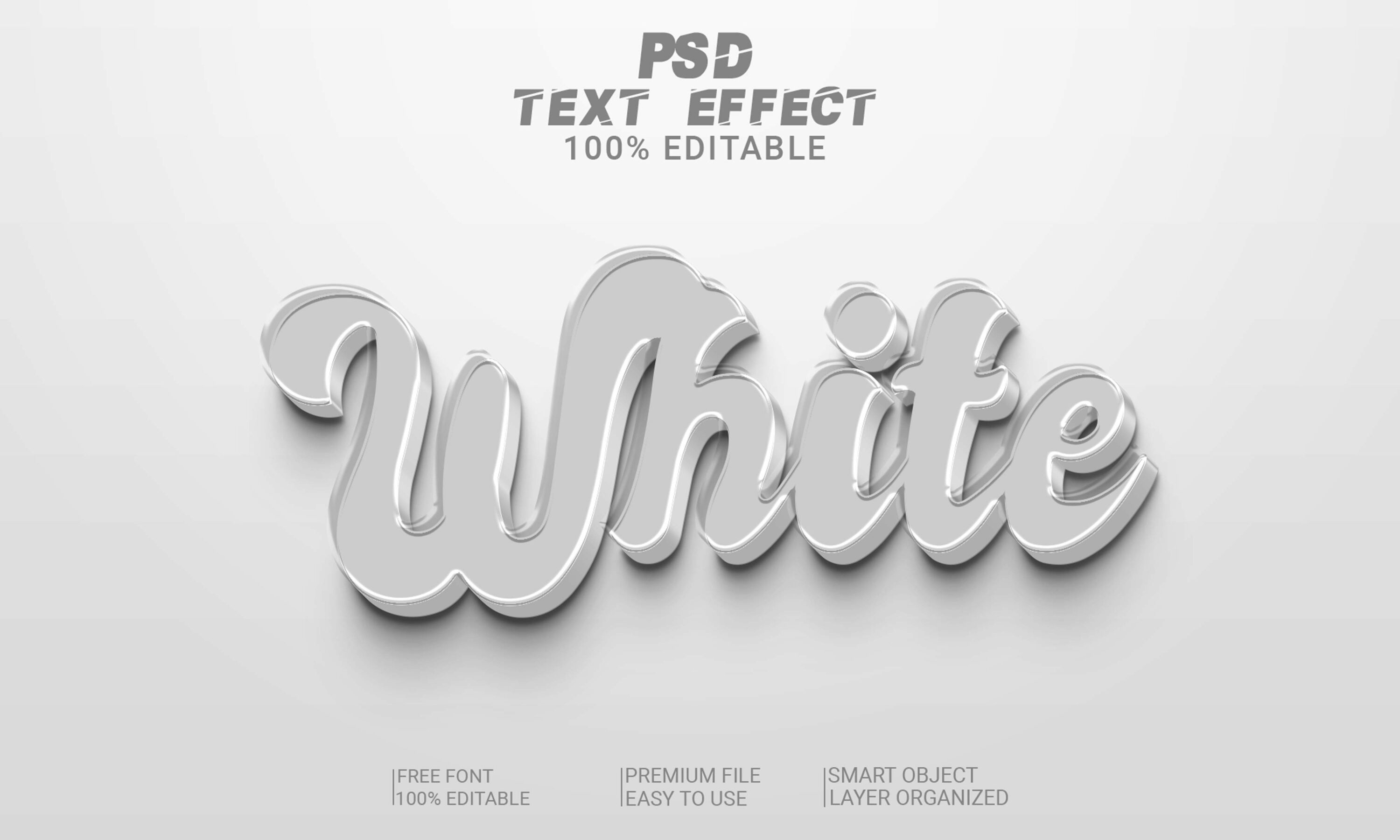 Text Style PSD File white text effect.