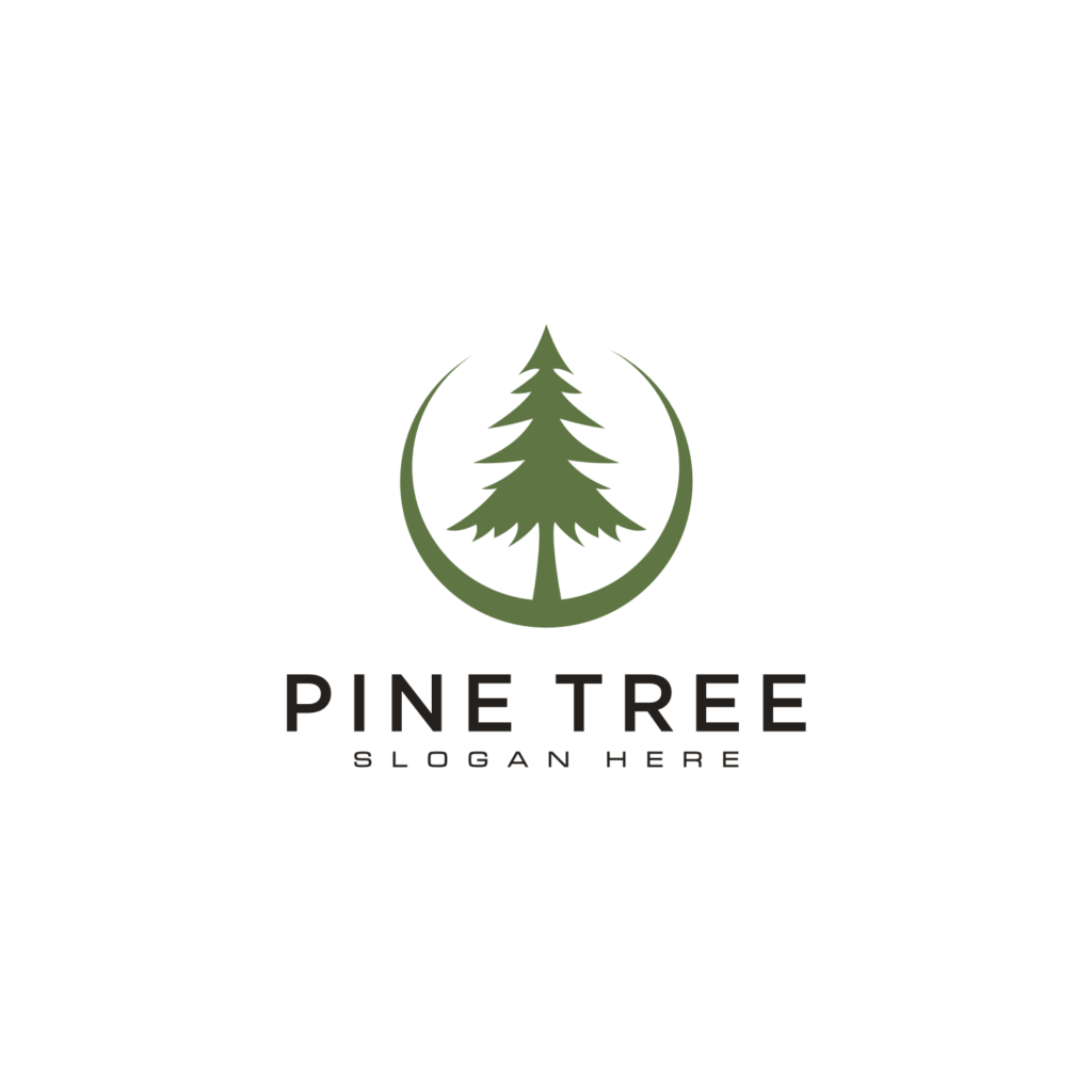 pine tree logo vector design template - MasterBundles