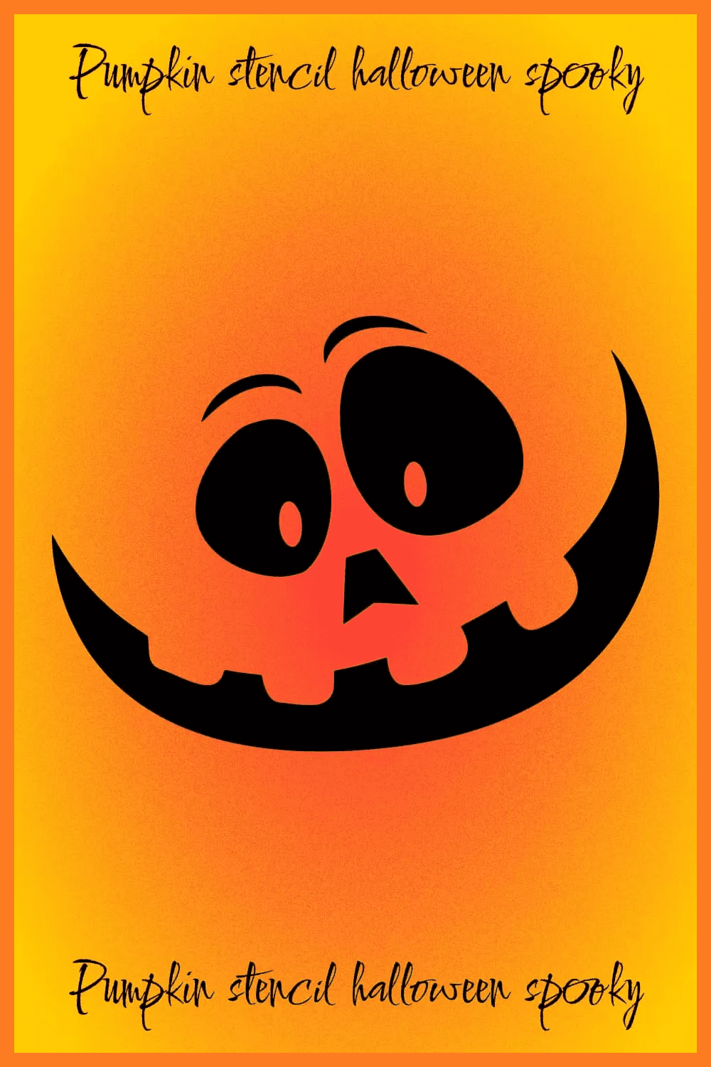 Pumpkin Stencil Halloween Spooky with orange background.