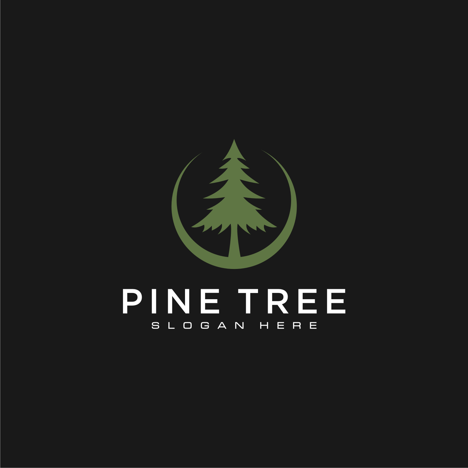Pine Tree Logo Vector Design