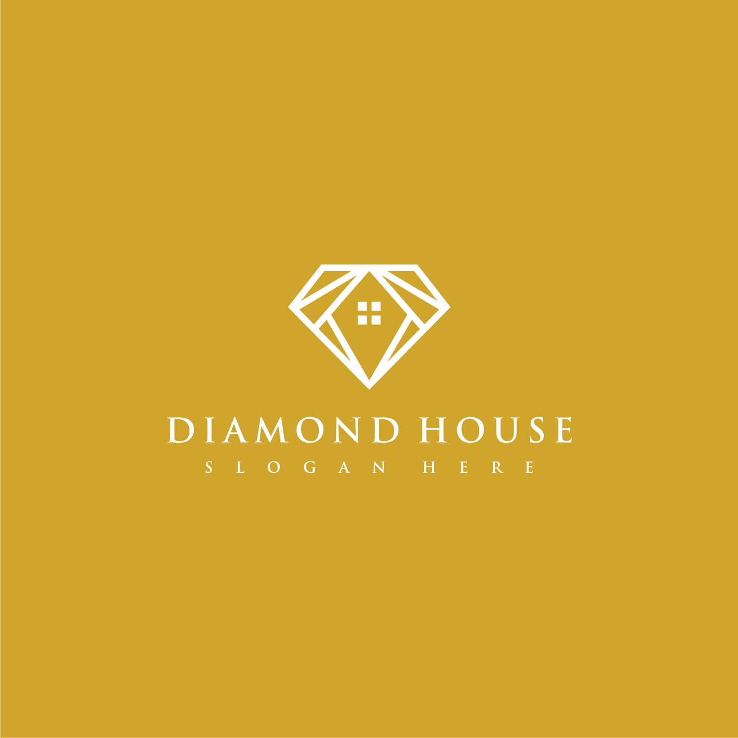 Diamond and House Logo Vector Design