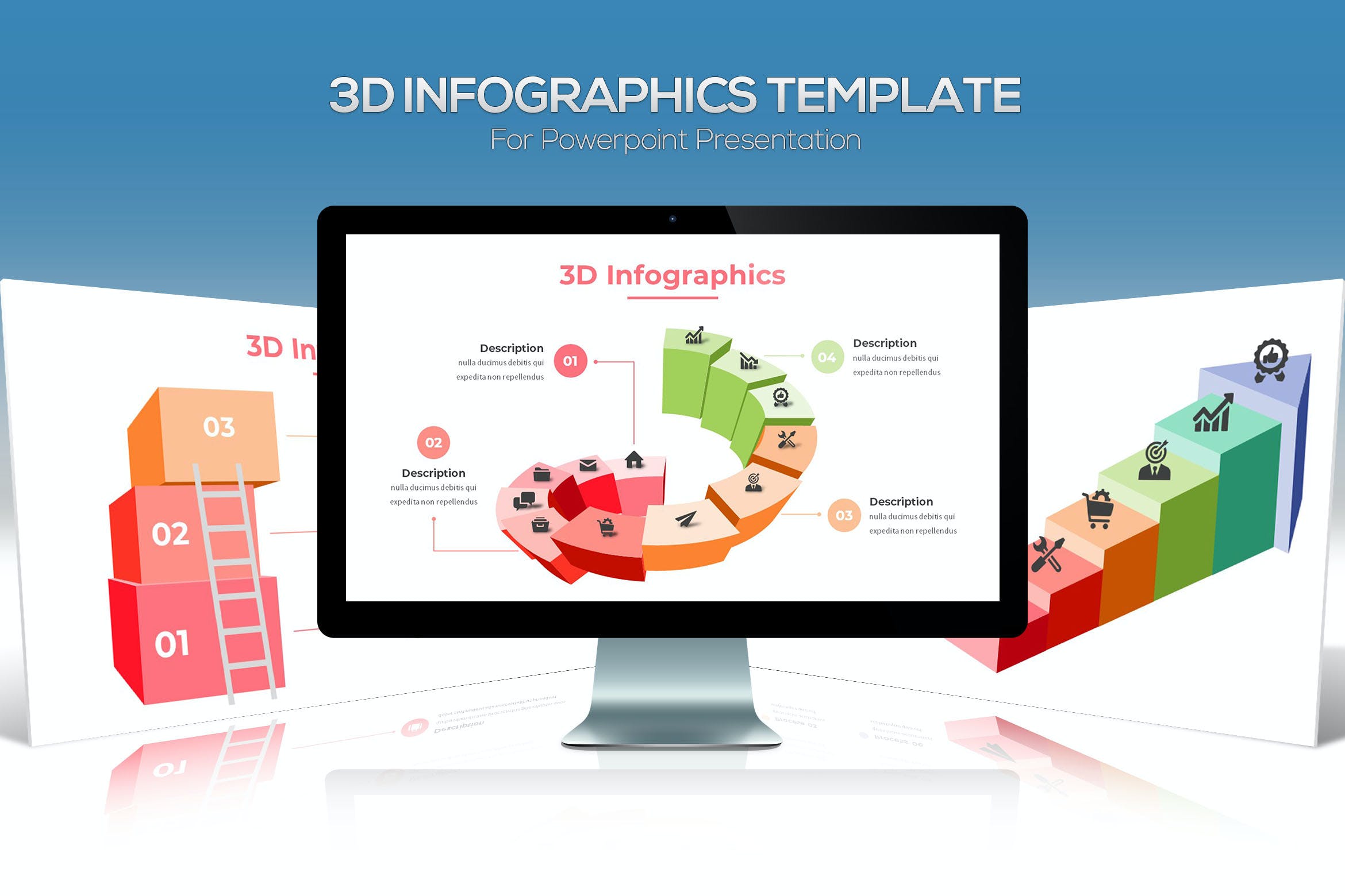Cover image of 3D Infographics For Powerpoint Presentation.