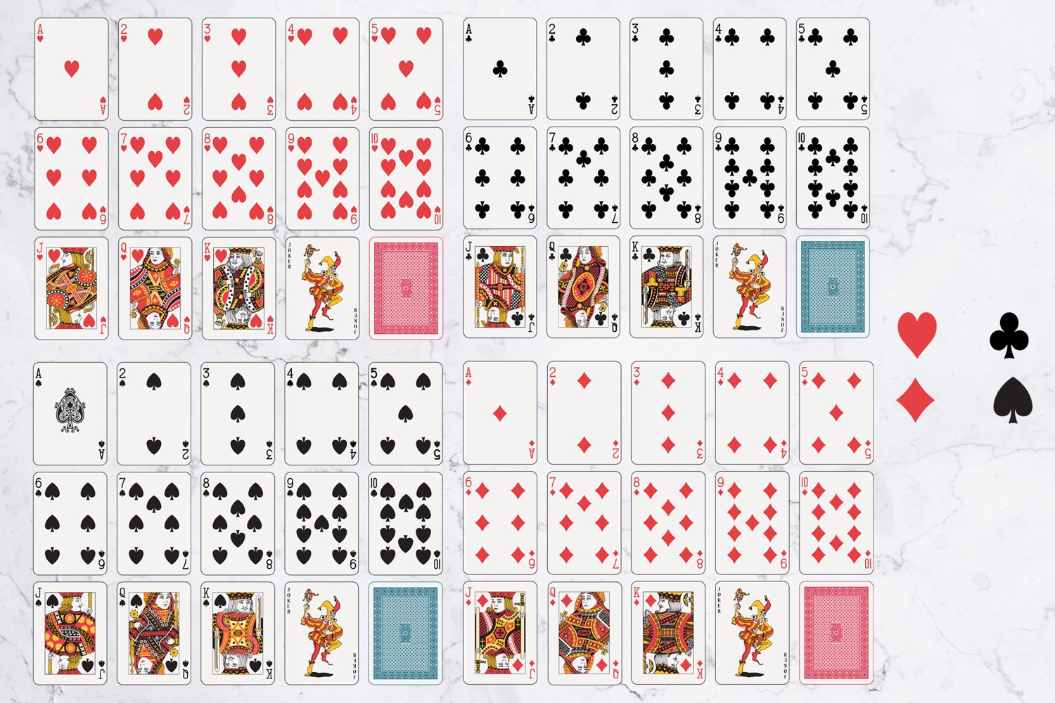 Playing cards for your casino games project.