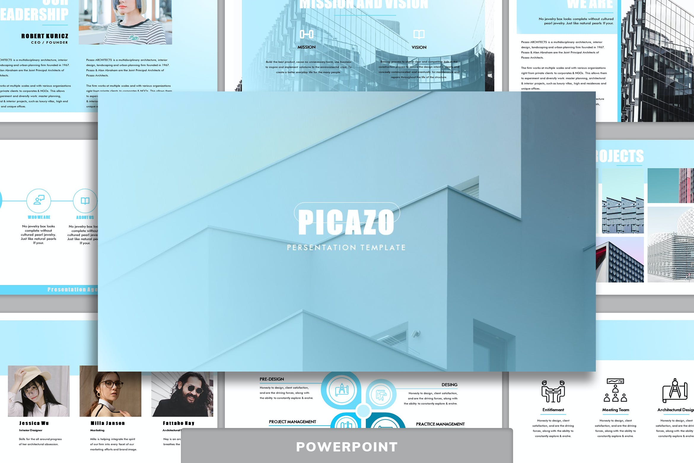 Cover image of Picazo - Architecture Powerpoint Template.