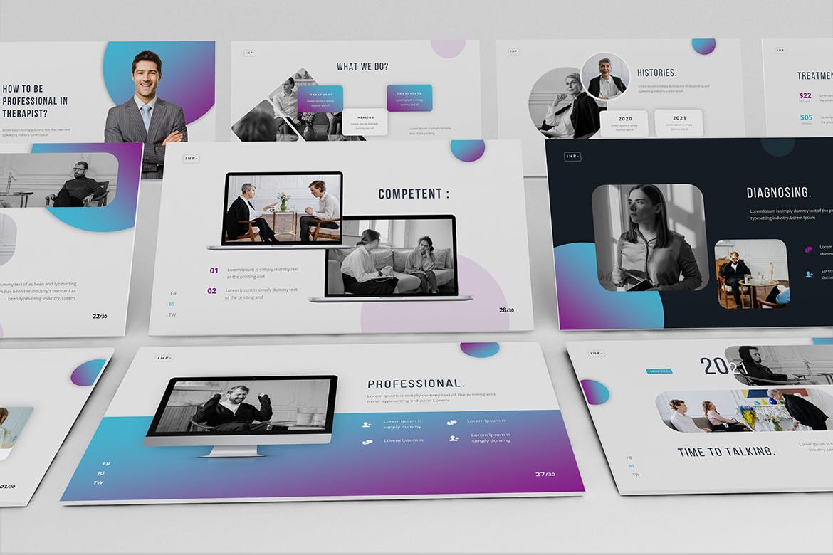 Cover image of Inhealth Psychology Powerpoint Presentation Template.