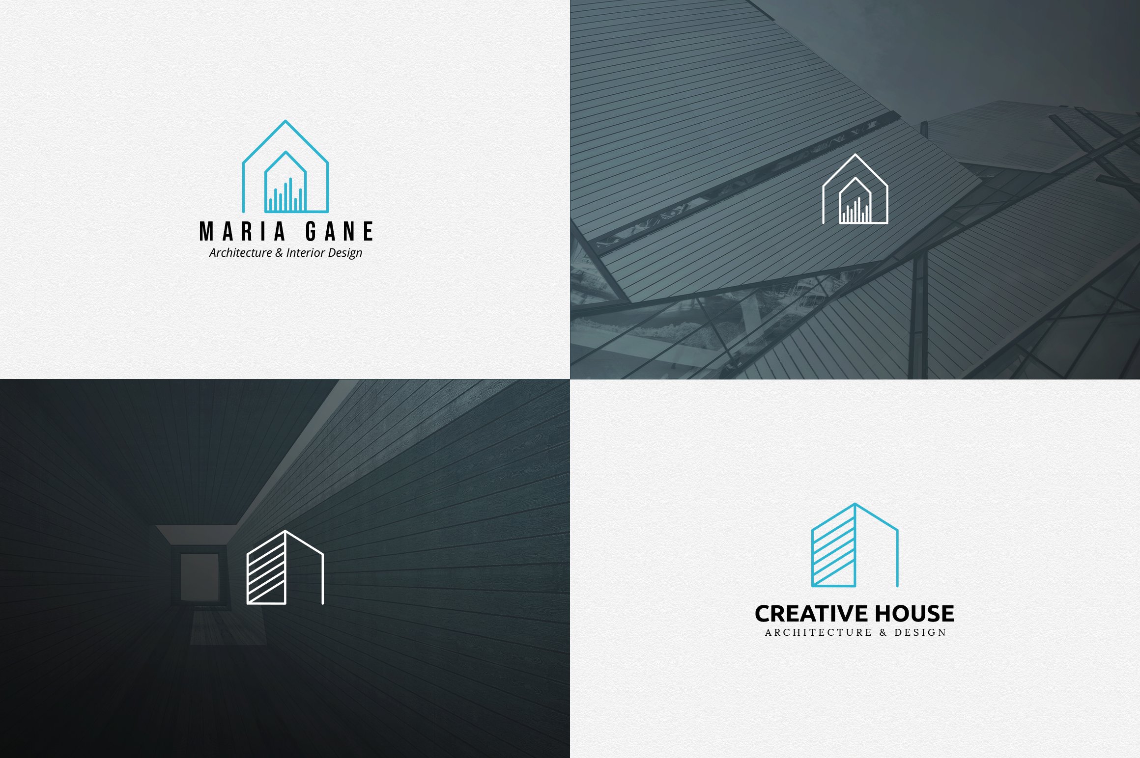 Four logos options for architecture projects.