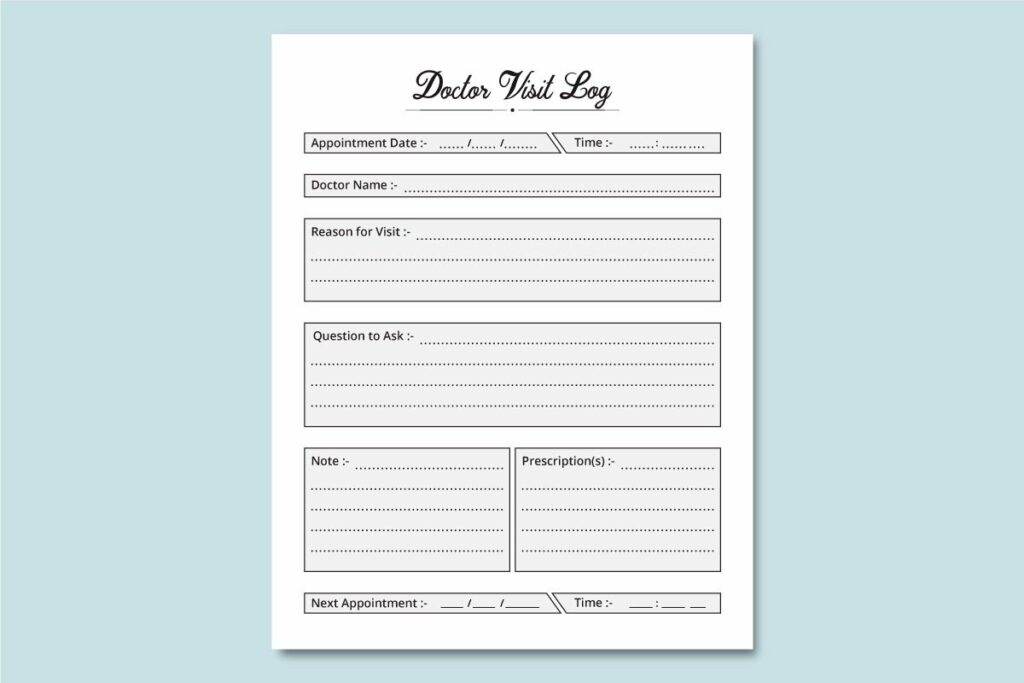 Medical Visit Log Book KDP Interior – MasterBundles