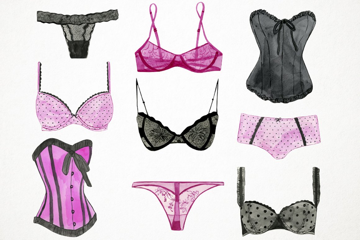 So sexy pink and black lingeries.