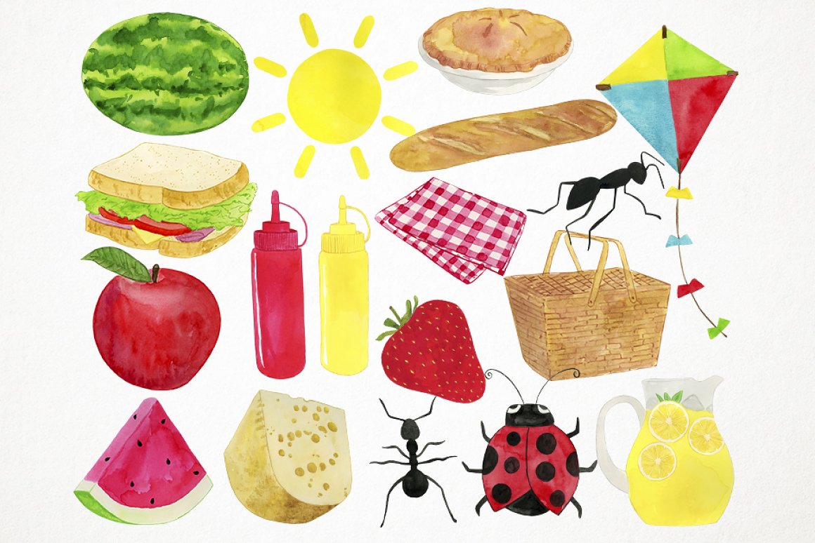 Nice elements for happy picnic.