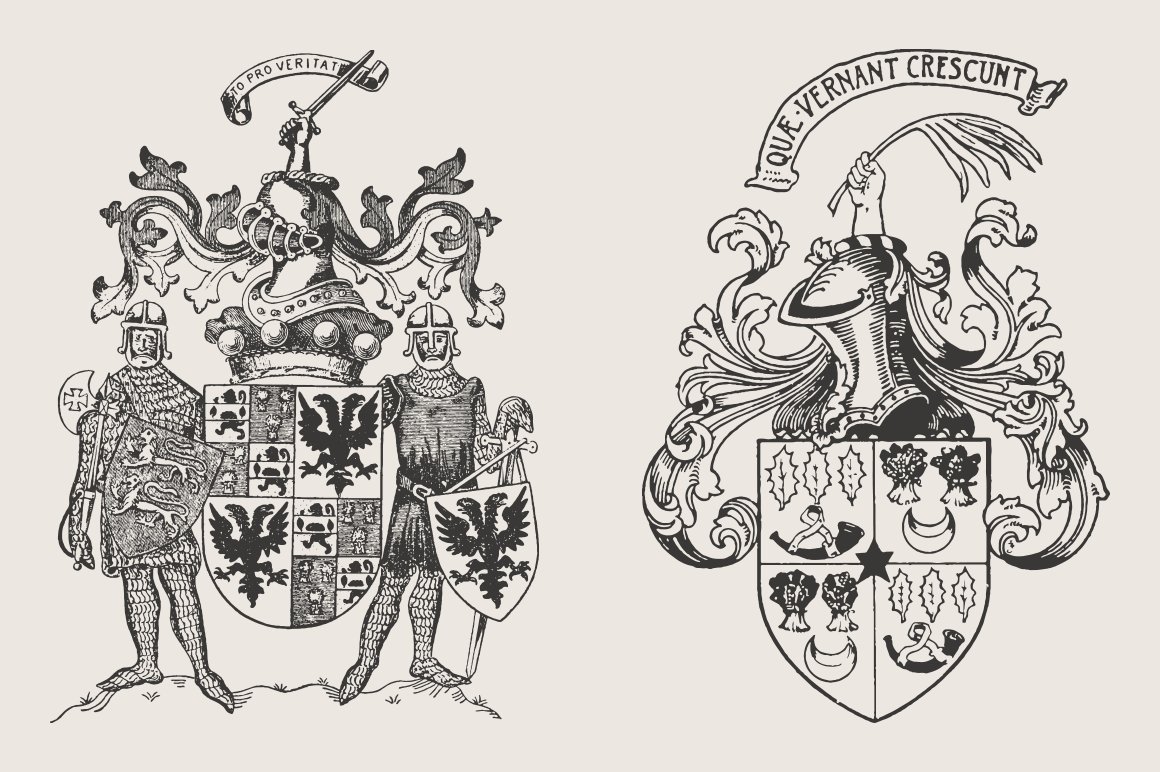 150 Coat of Arms Vintage Illustrations