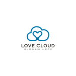 Cloud Love Logo Vector Line Style cover image.