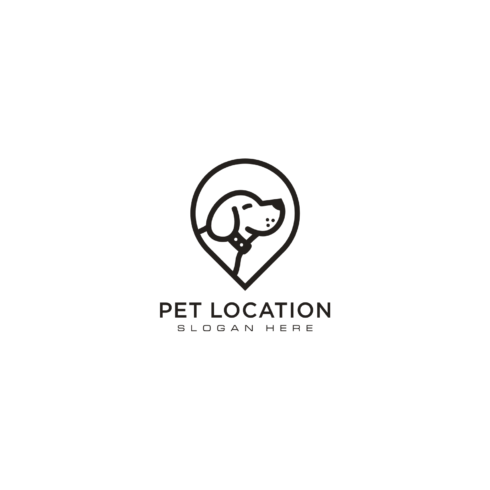 Dog Location Logo Vector Design Cover Image.