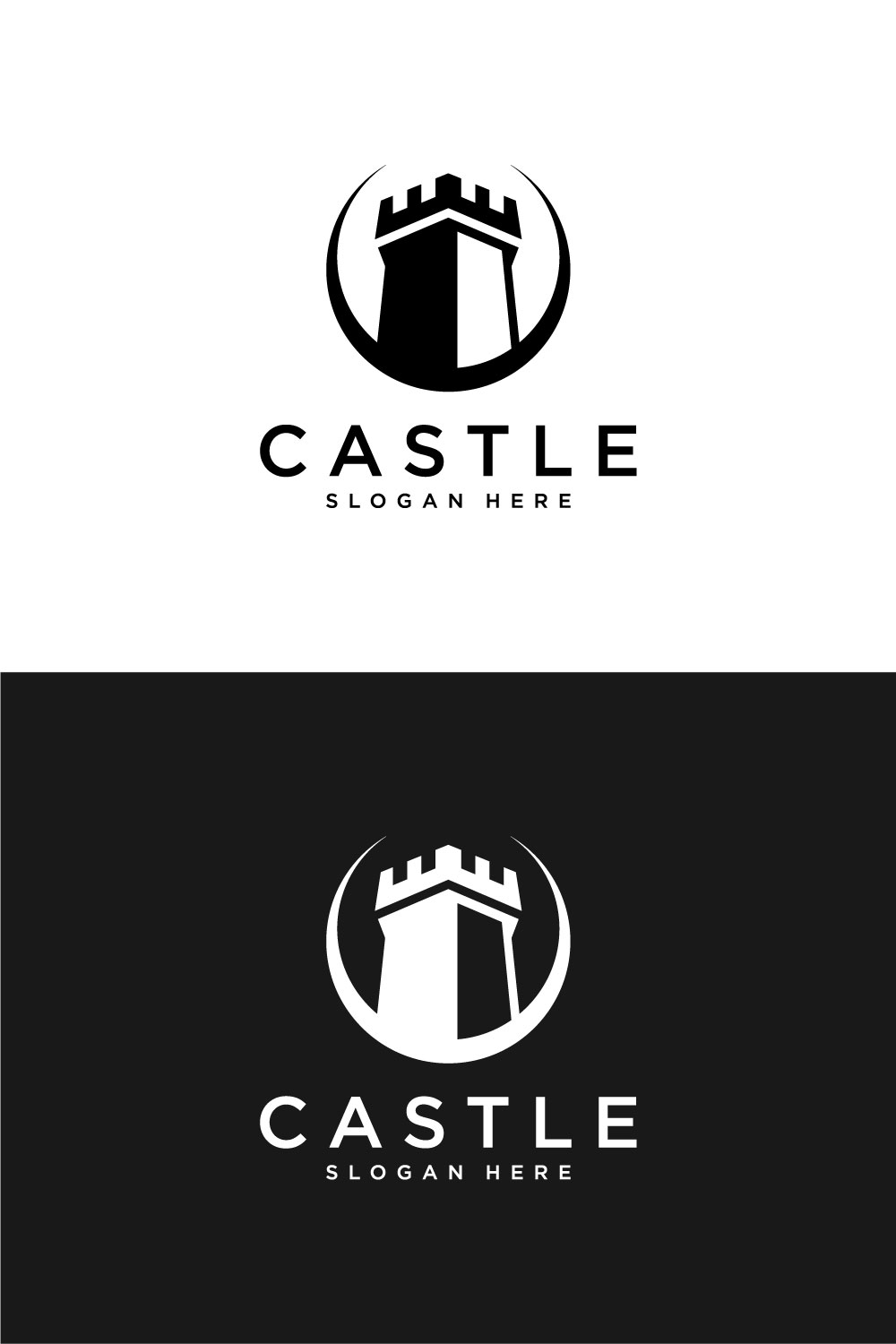 Castle Logo Vector Modern Design Pinterest Image.