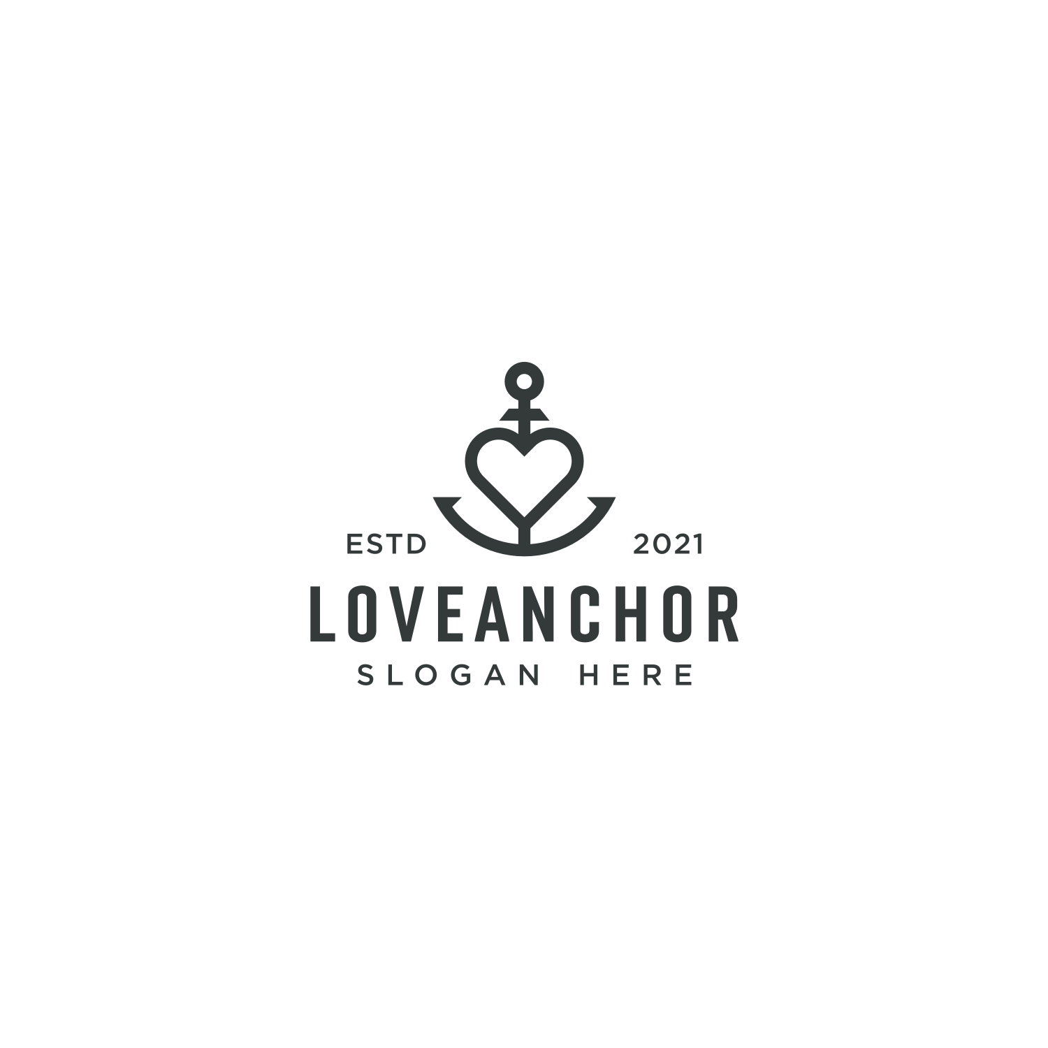 Love Anchor Nautical Marine Seal Logo Design cover image.