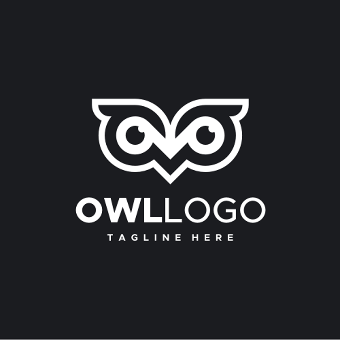 Owl Eyes Logo Template preview image.