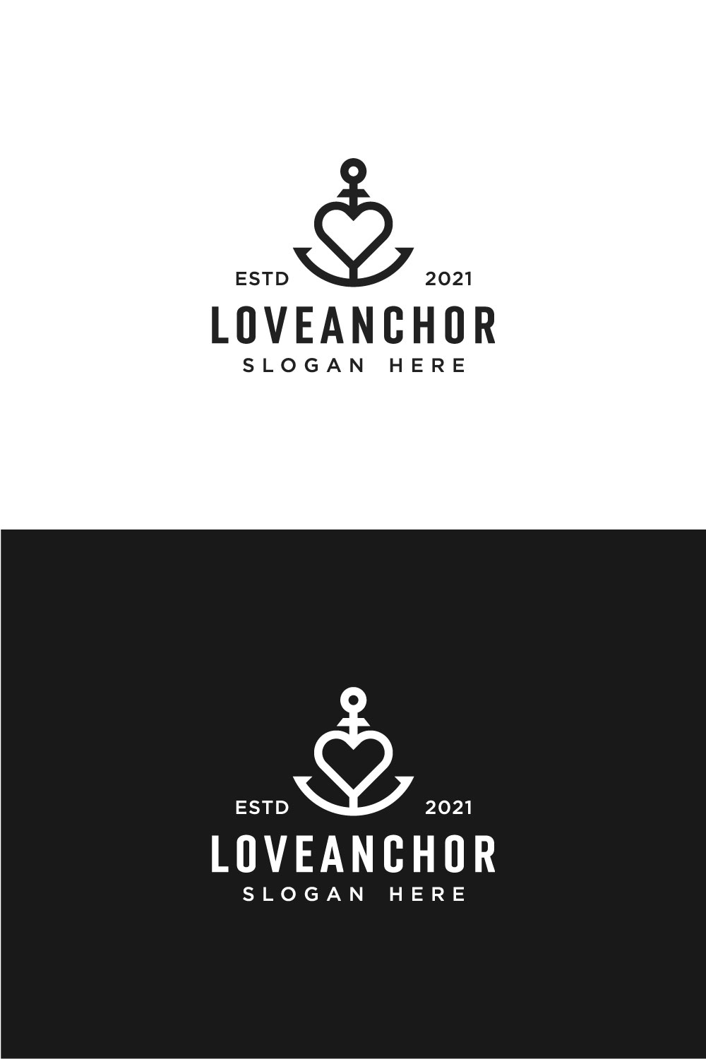 Love Anchor Nautical Marine Seal Logo Design pinterest.