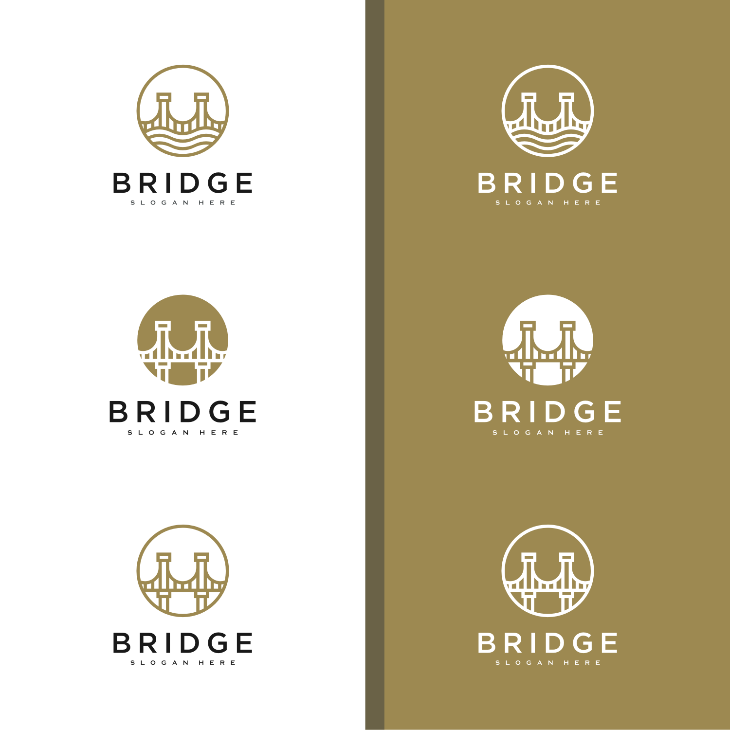Set Of Bridge Architecture And Constructions Logo Design Cover Image.