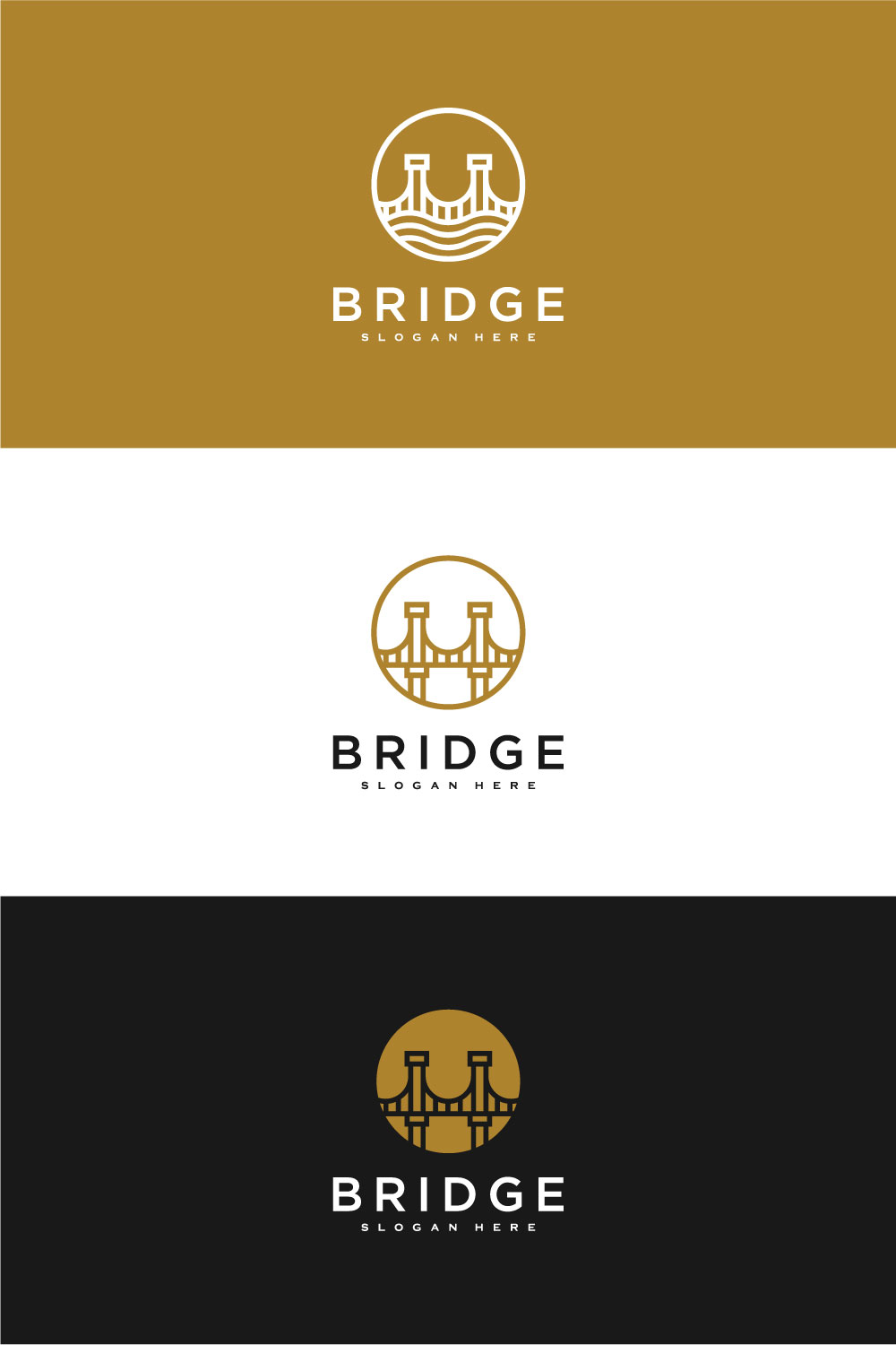 Set Of Bridge Architecture And Constructions Logo Design Pinterest Image.