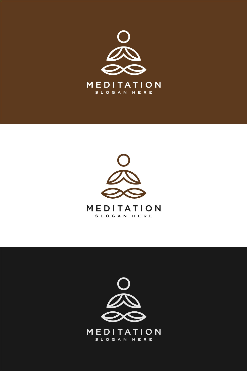Yoga Meditation Logo Vector Pinterest Image.