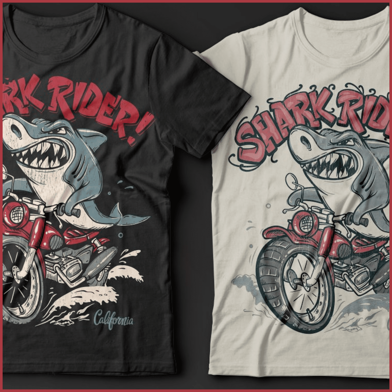 Shark Rider T-Shirt design cover.