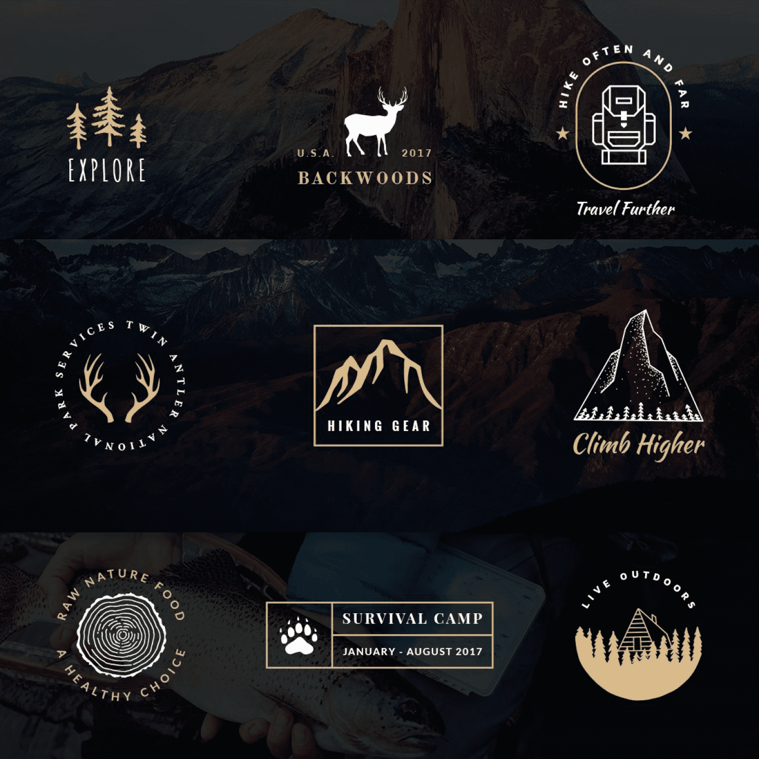 Vintage Outdoor Travel Logos cover.