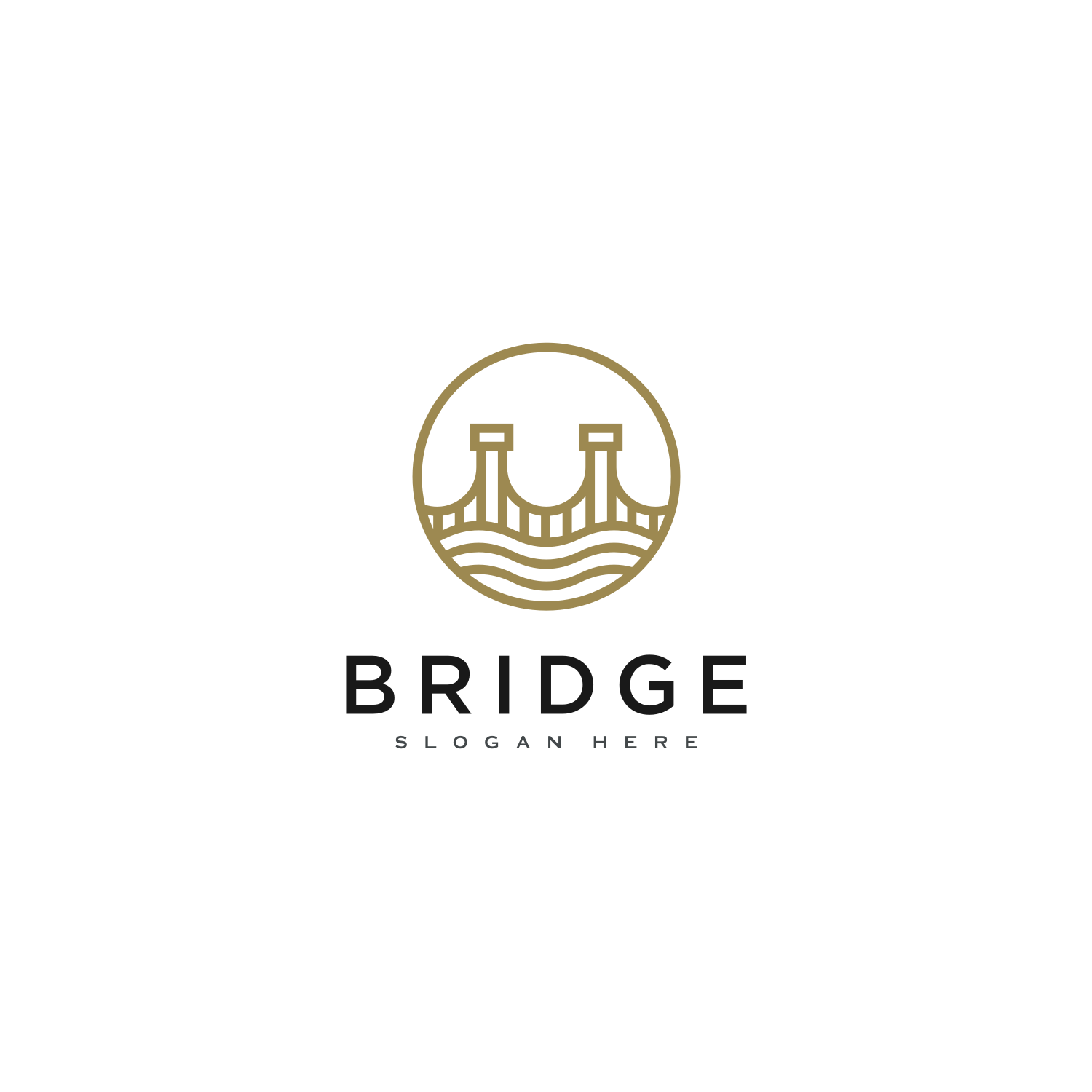 Set Of Bridge Architecture And Constructions Logo Design Preview Image.