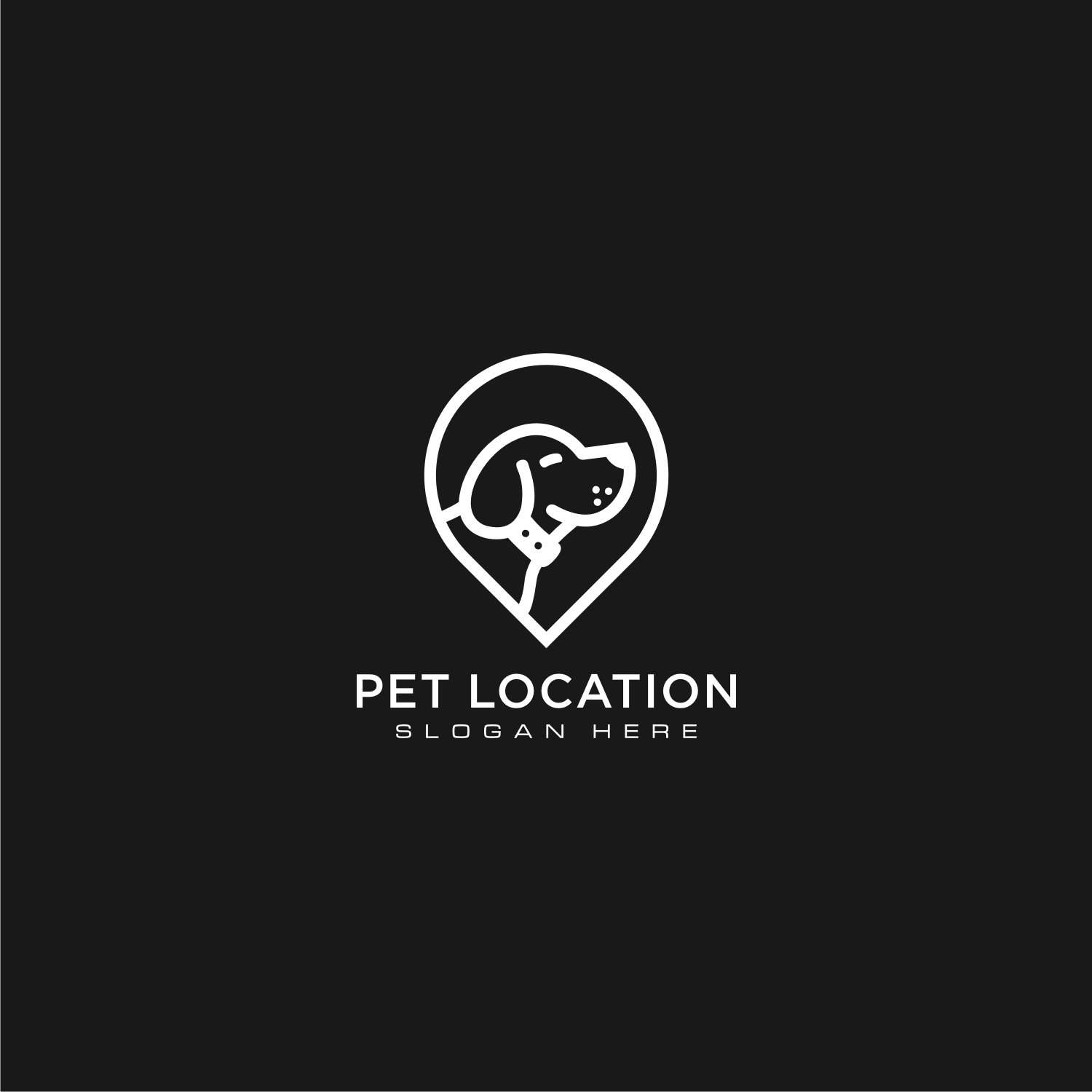 Dog Location Logo Vector Design Preview Image.
