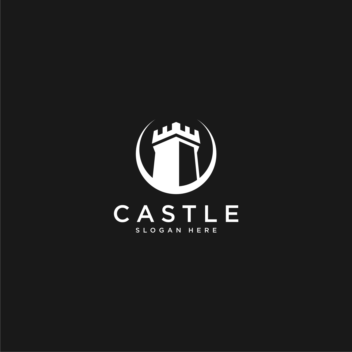 Castle Logo Vector Modern Design Preview Image.