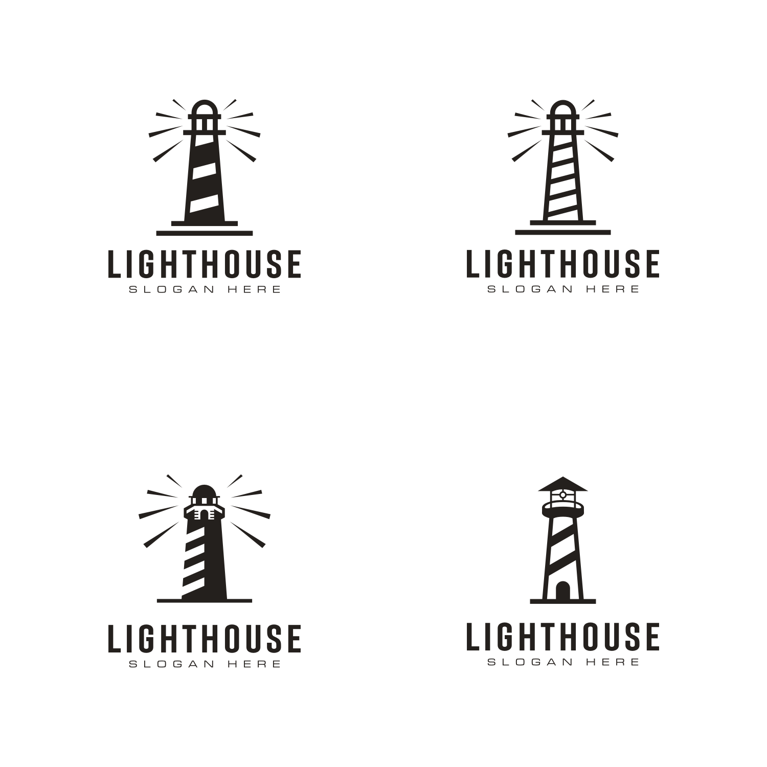 Set of Lighthouse Logo Vector Design for your business.