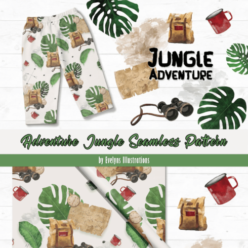 Adventure Jungle Seamless Pattern.