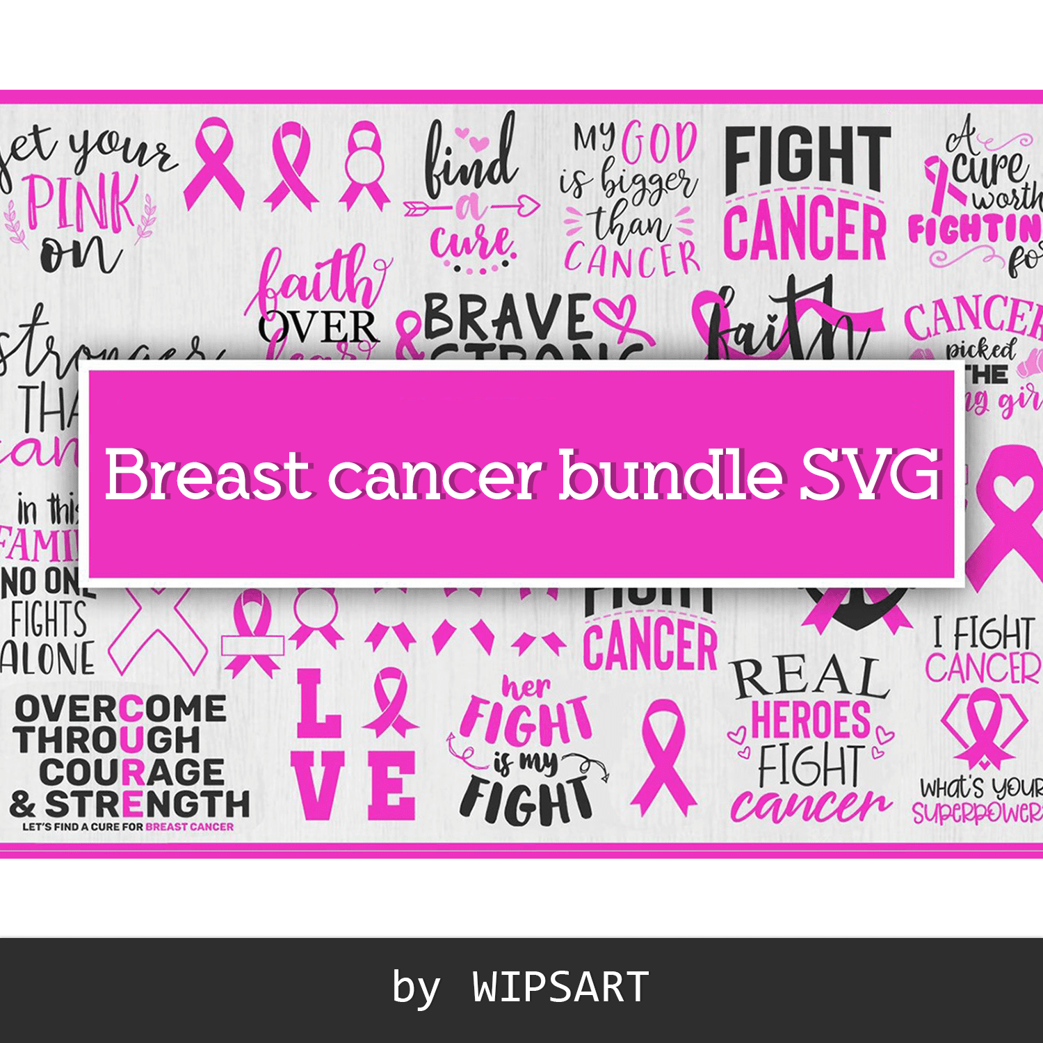 Breast cancer bundle svg, cancer ribbon svg cover.