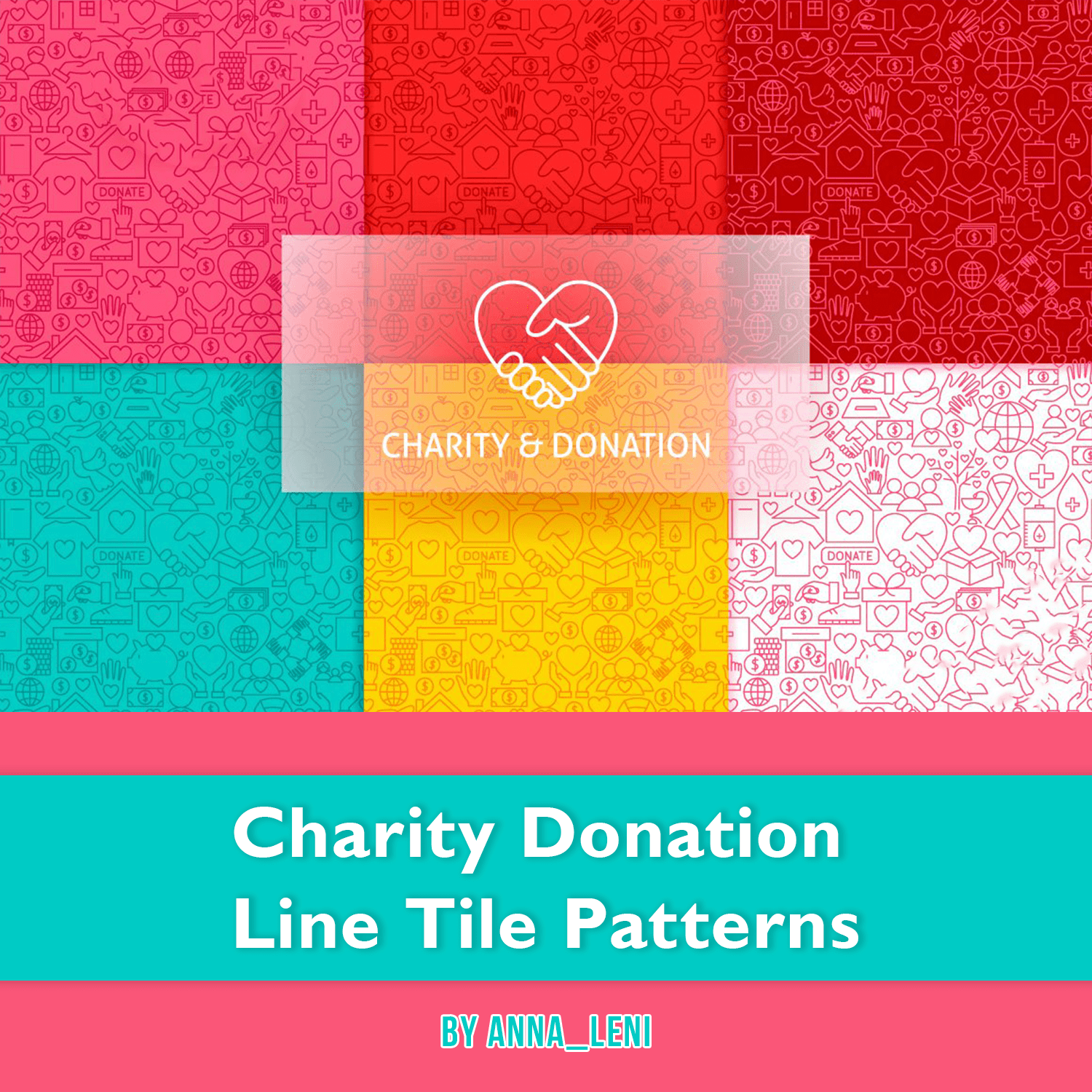 Charity Donation Line Tile Patterns.