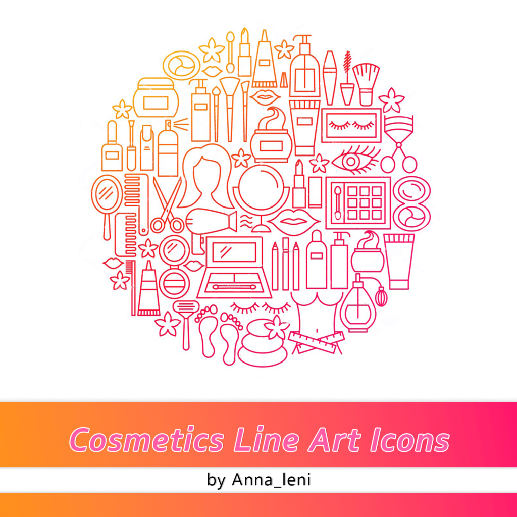 Cosmetics Line Art Icons – MasterBundles