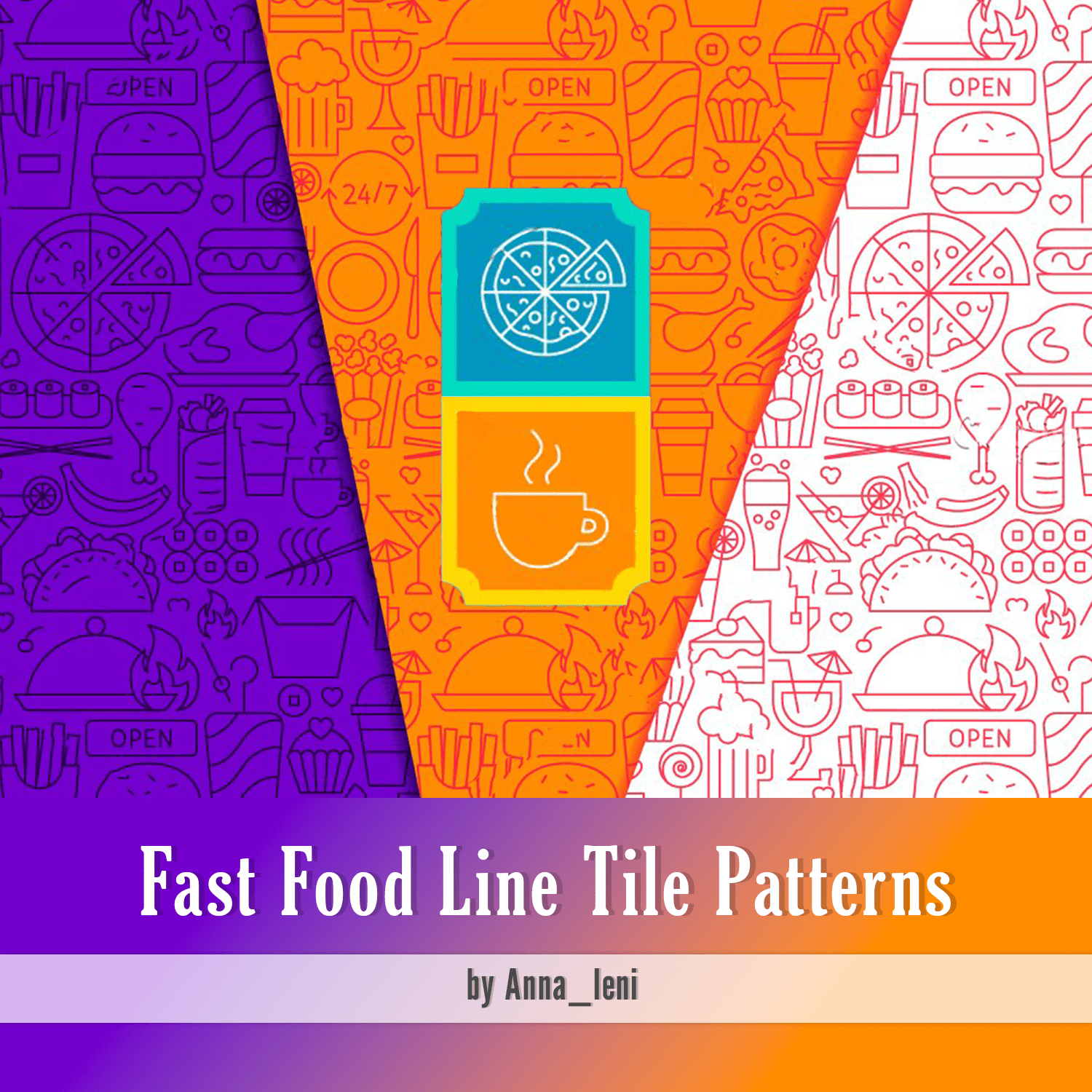 Fast Food Line Tile Patterns.
