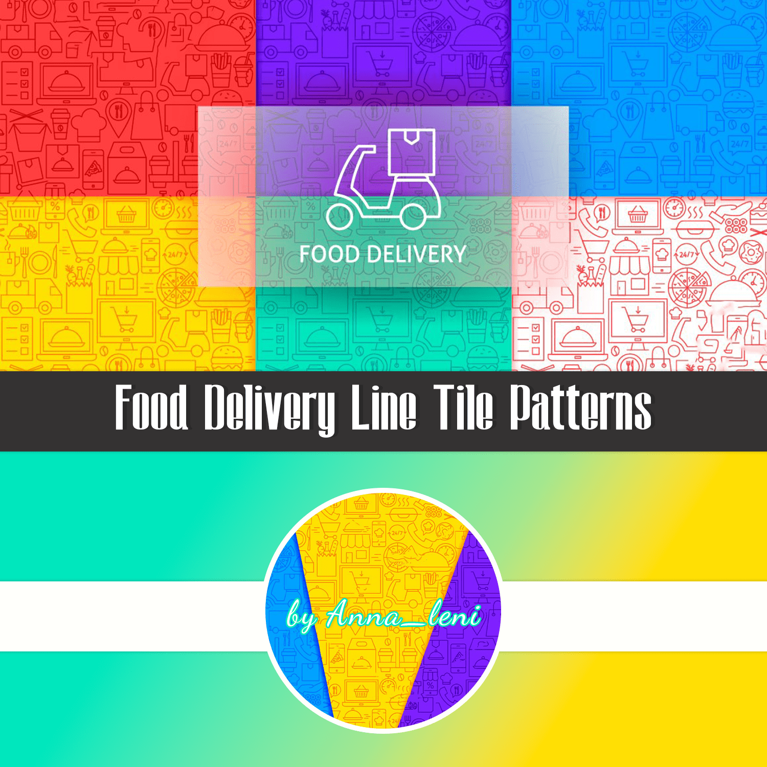 Food Delivery Line Tile Patterns cover.