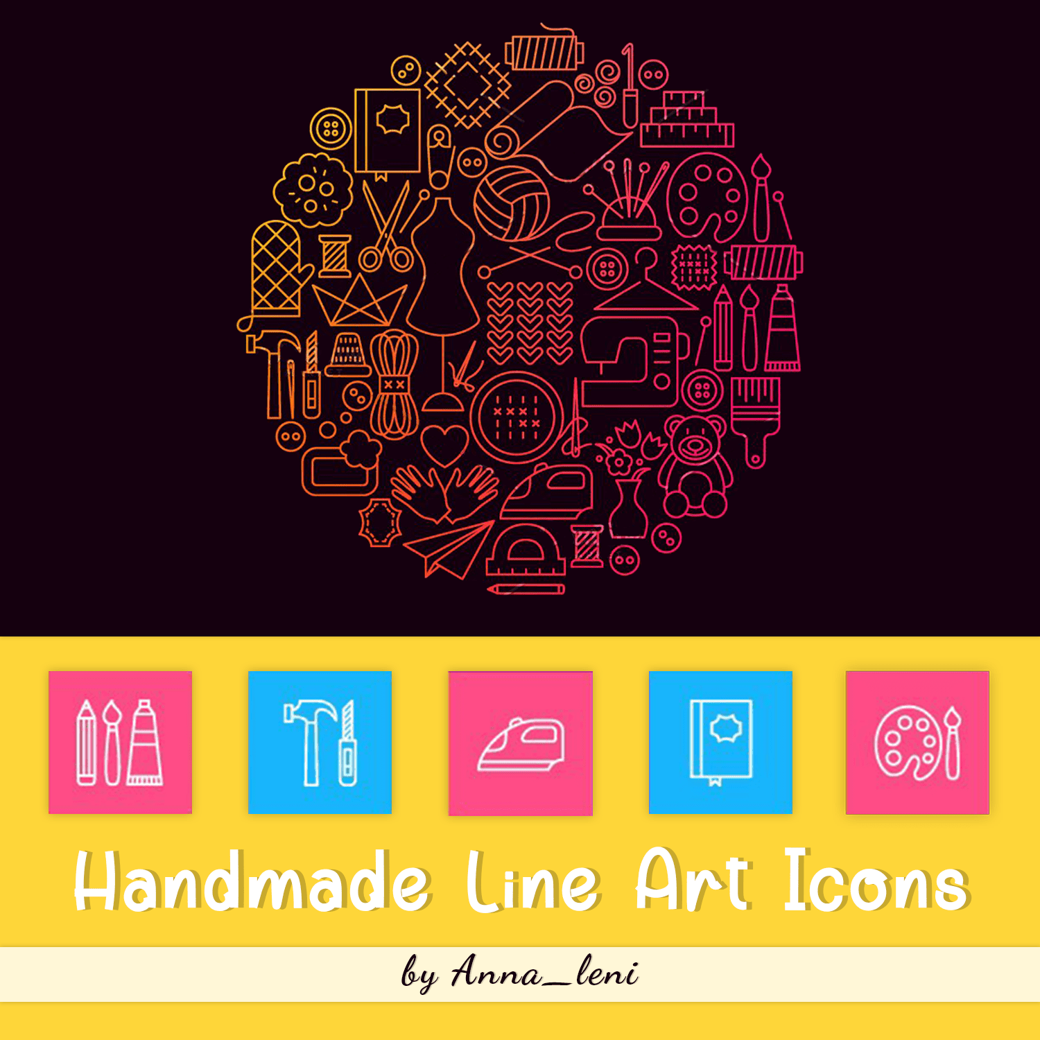 Handmade Line Art Icons cover.