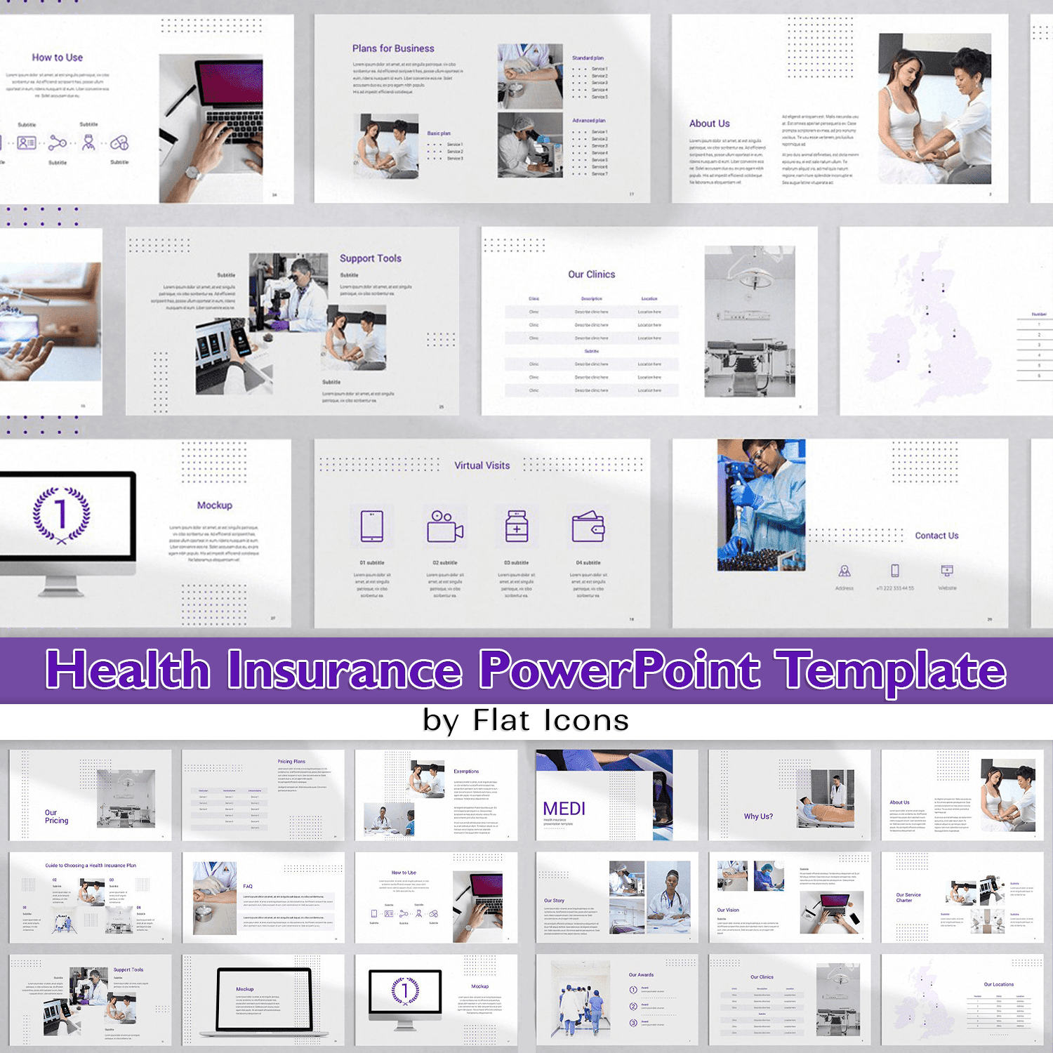 Health Insurance PowerPoint Template cover.