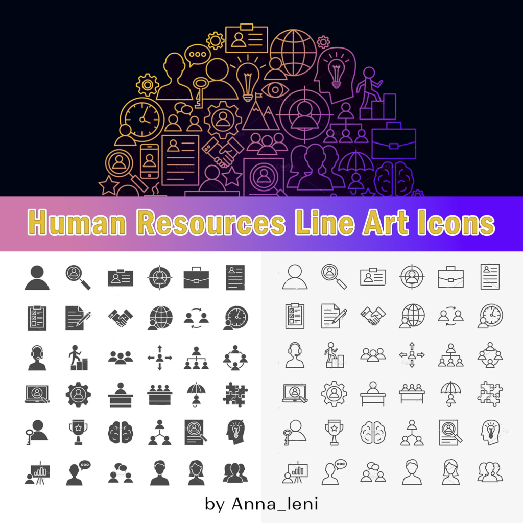 Human Resources Line Art Icons – MasterBundles